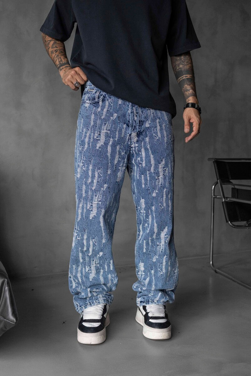 Jacquard Baggie Denim Jeans 16953