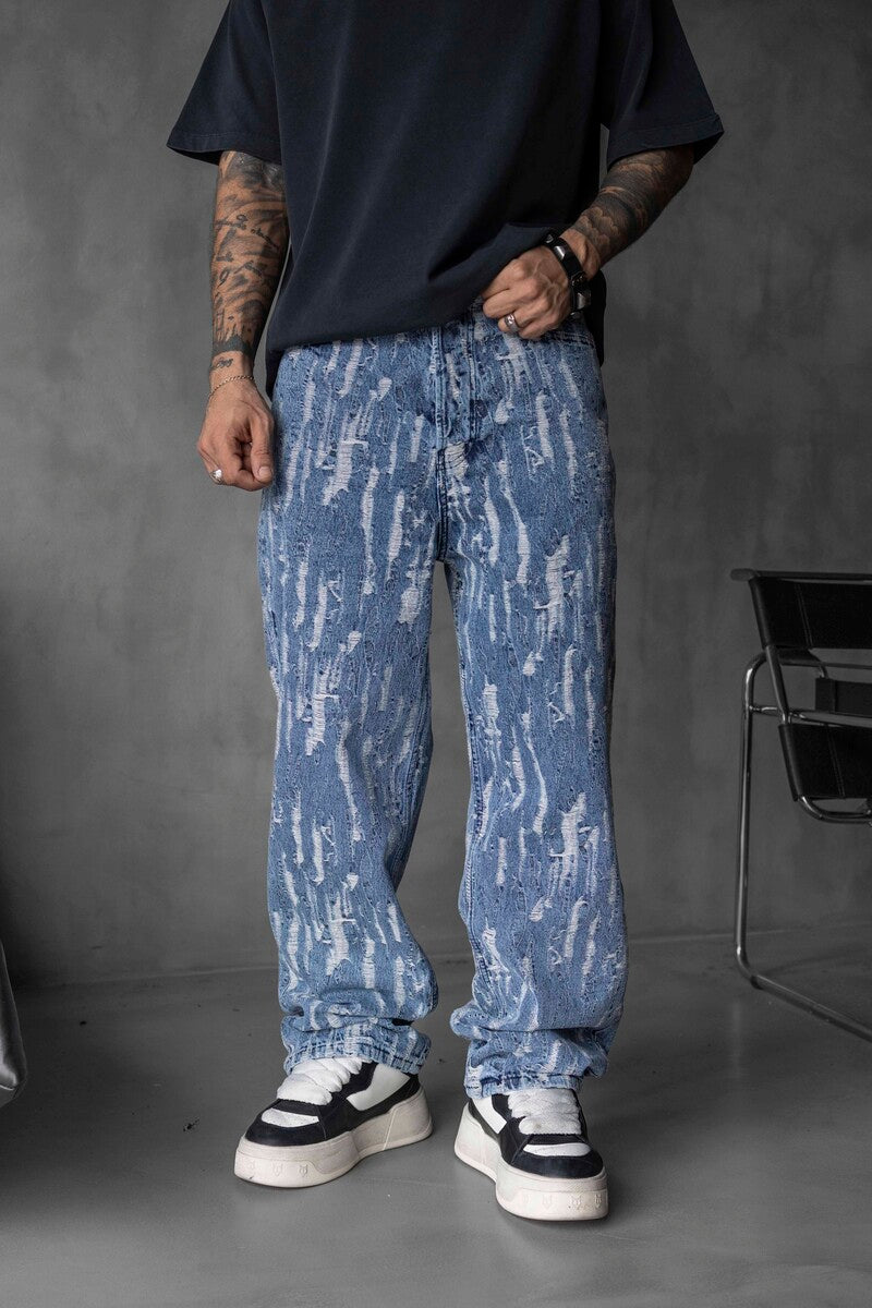 Jacquard Baggie Denim Jeans 16953