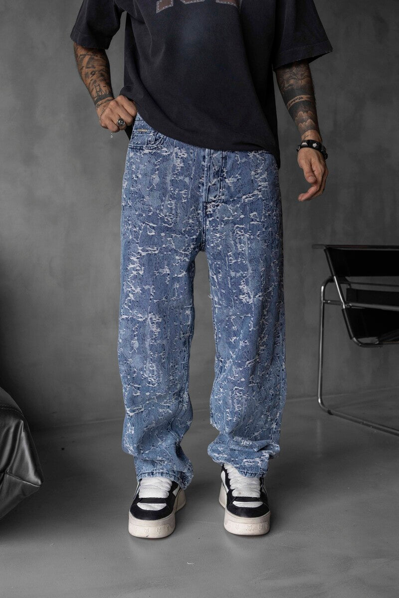 Jacquard Baggie Denim Jeans 16954