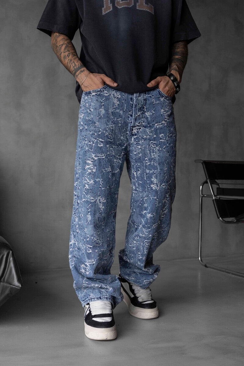 Jacquard Baggie Denim Jeans 16954