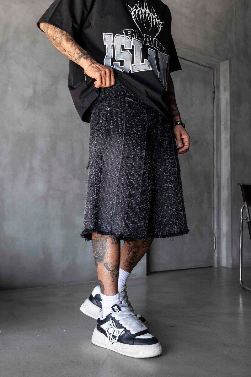 Jacquard Denim Short Black 17196