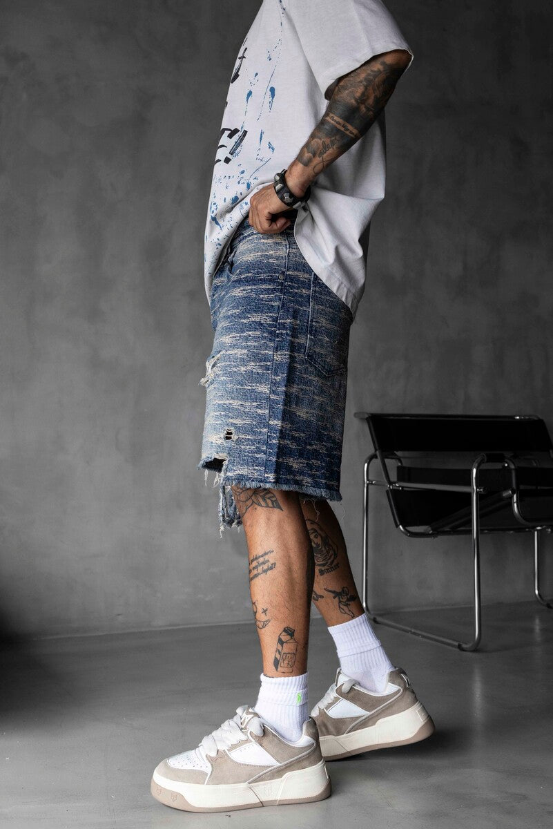 Jacquard Denim Short Blue 17136