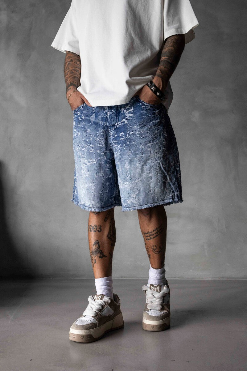 Jacquard Denim Short Blue 17141