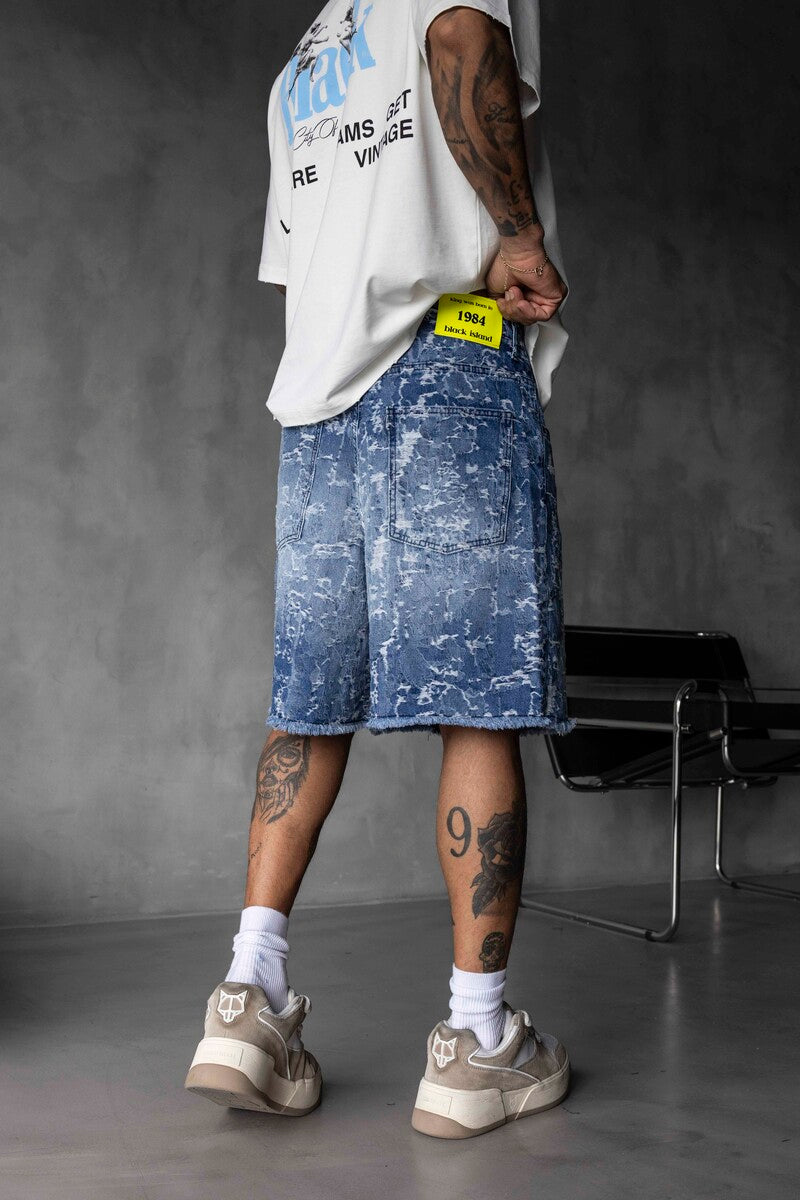 Jacquard Denim Short Blue 17141