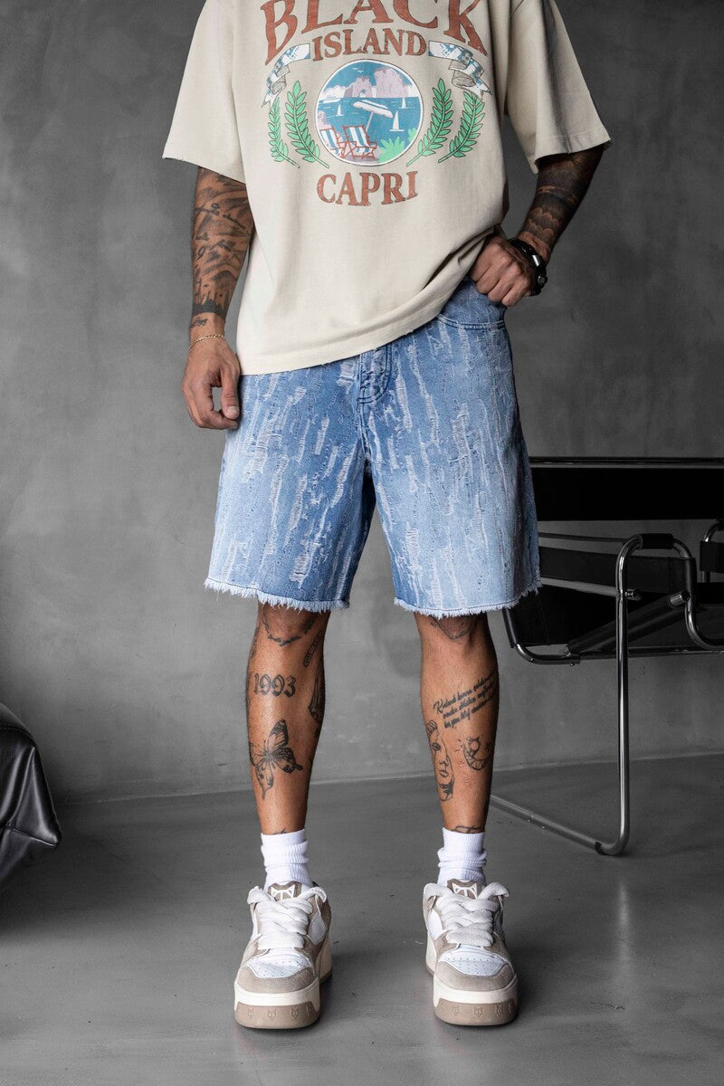 Jacquard Denim Short Blue 17142