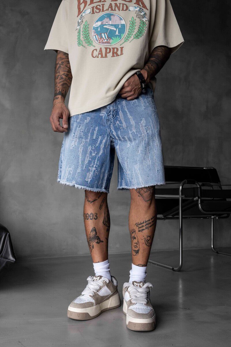 Jacquard Denim Short Blue 17142