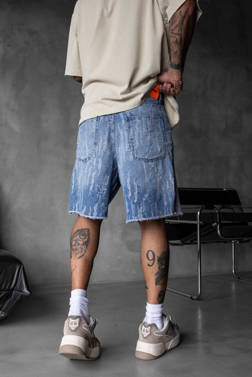 Jacquard Denim Short Blue 17142