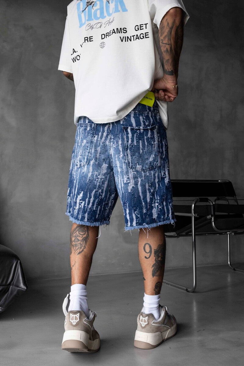 Jacquard Denim Short Blue 17143