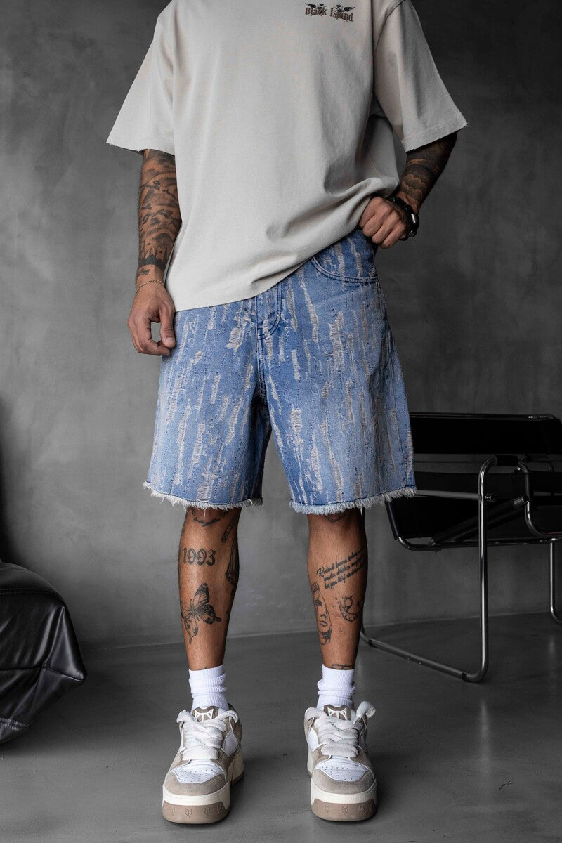 Jacquard Denim Short Blue 17144