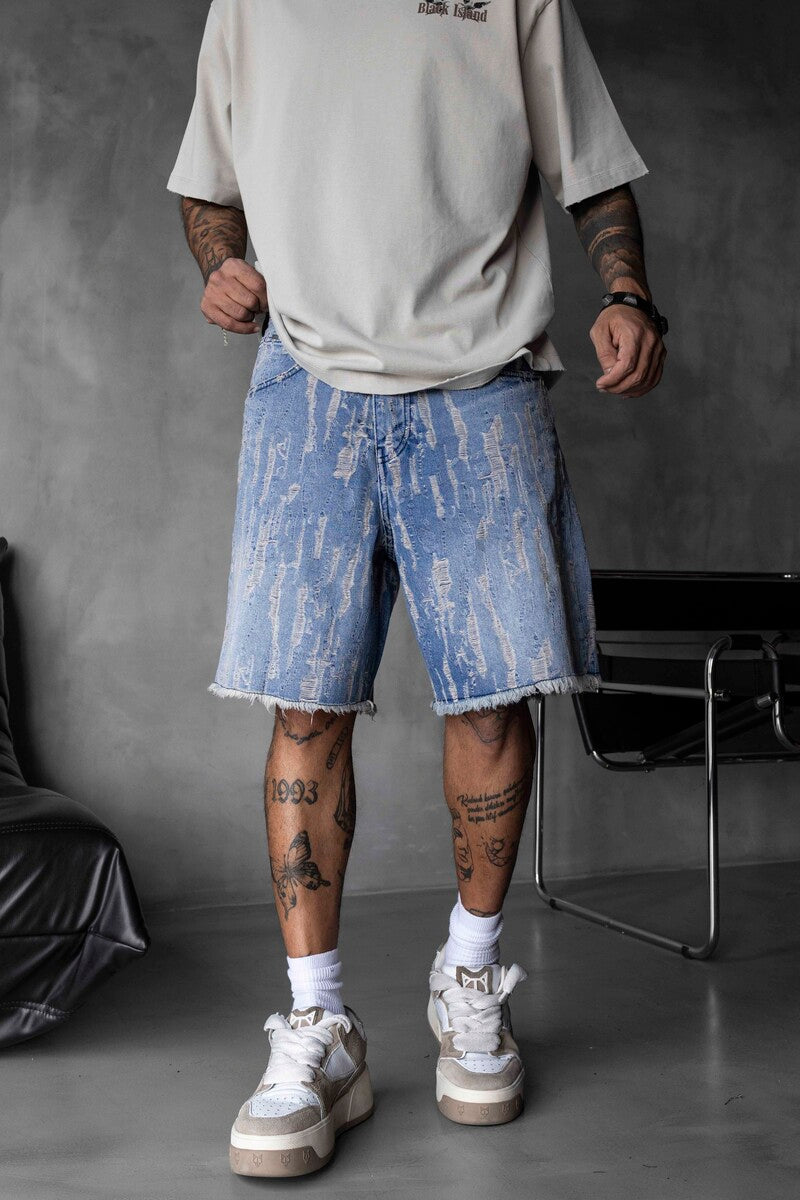 Jacquard Denim Short Blue 17144