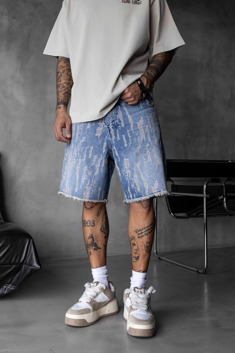 Jacquard Denim Short Blue 17144