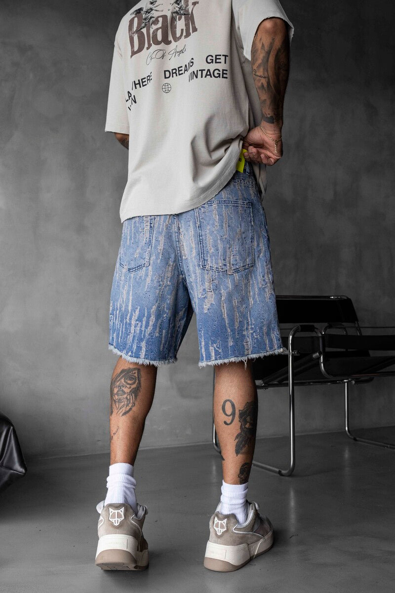 Jacquard Denim Short Blue 17144