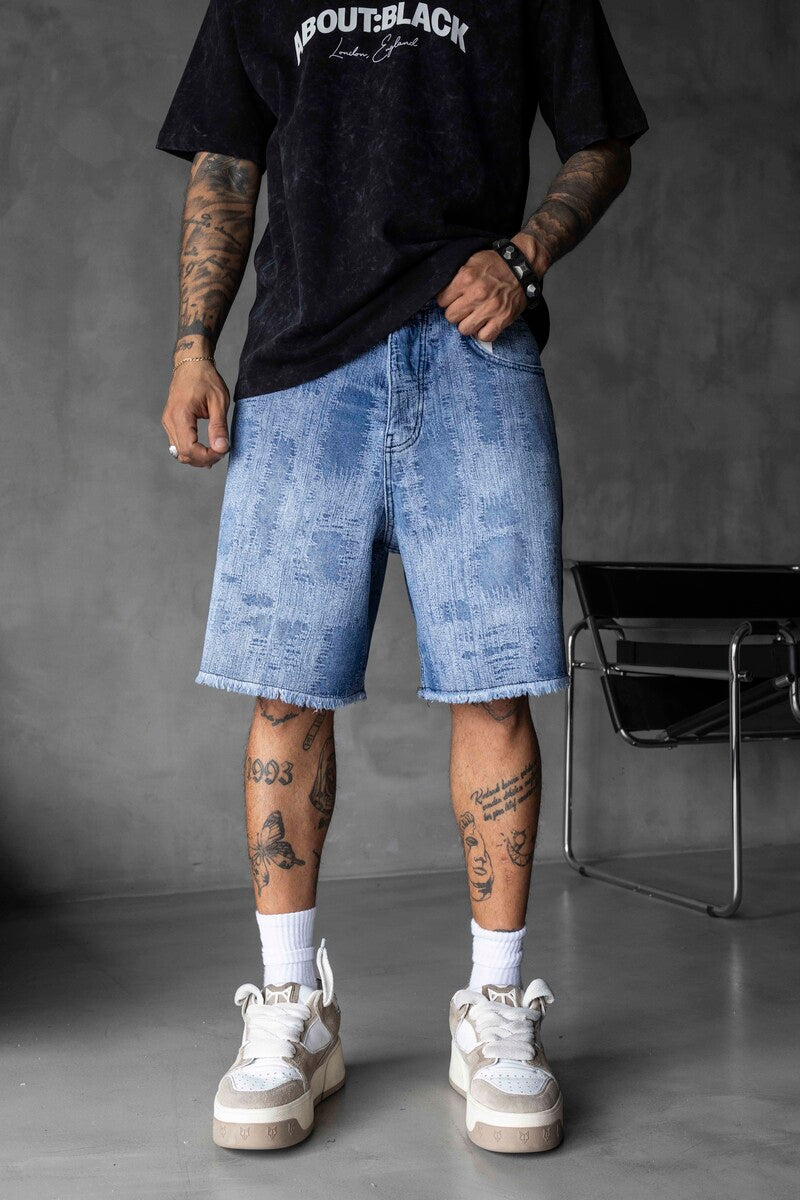 Jacquard Denim Short Blue 17153