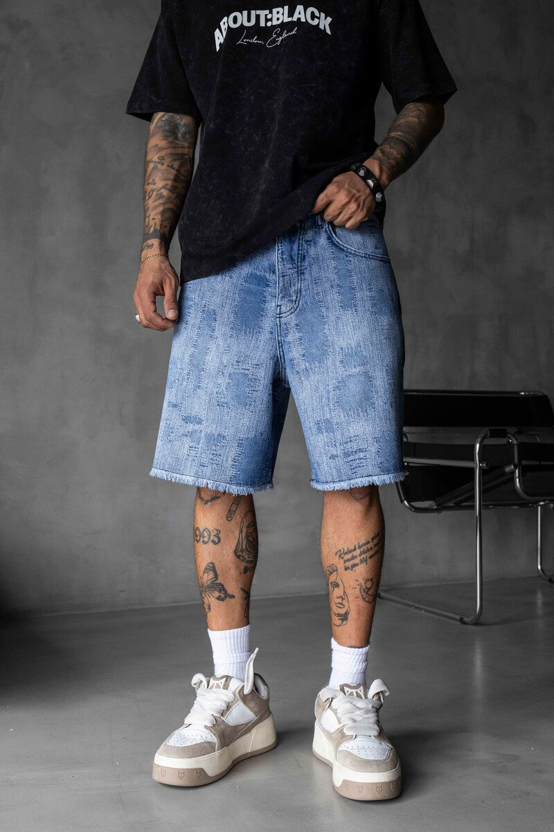 Jacquard Denim Short Blue 17153