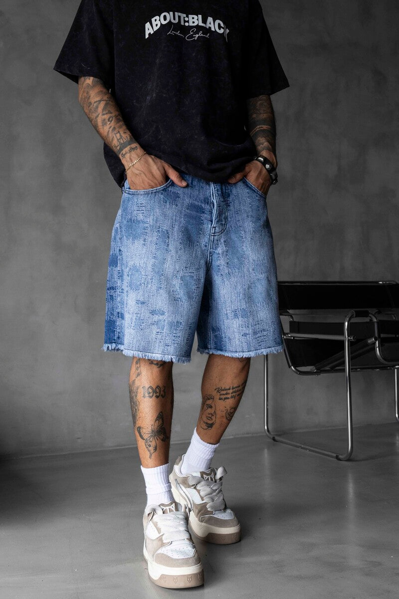 Jacquard Denim Short Blue 17153