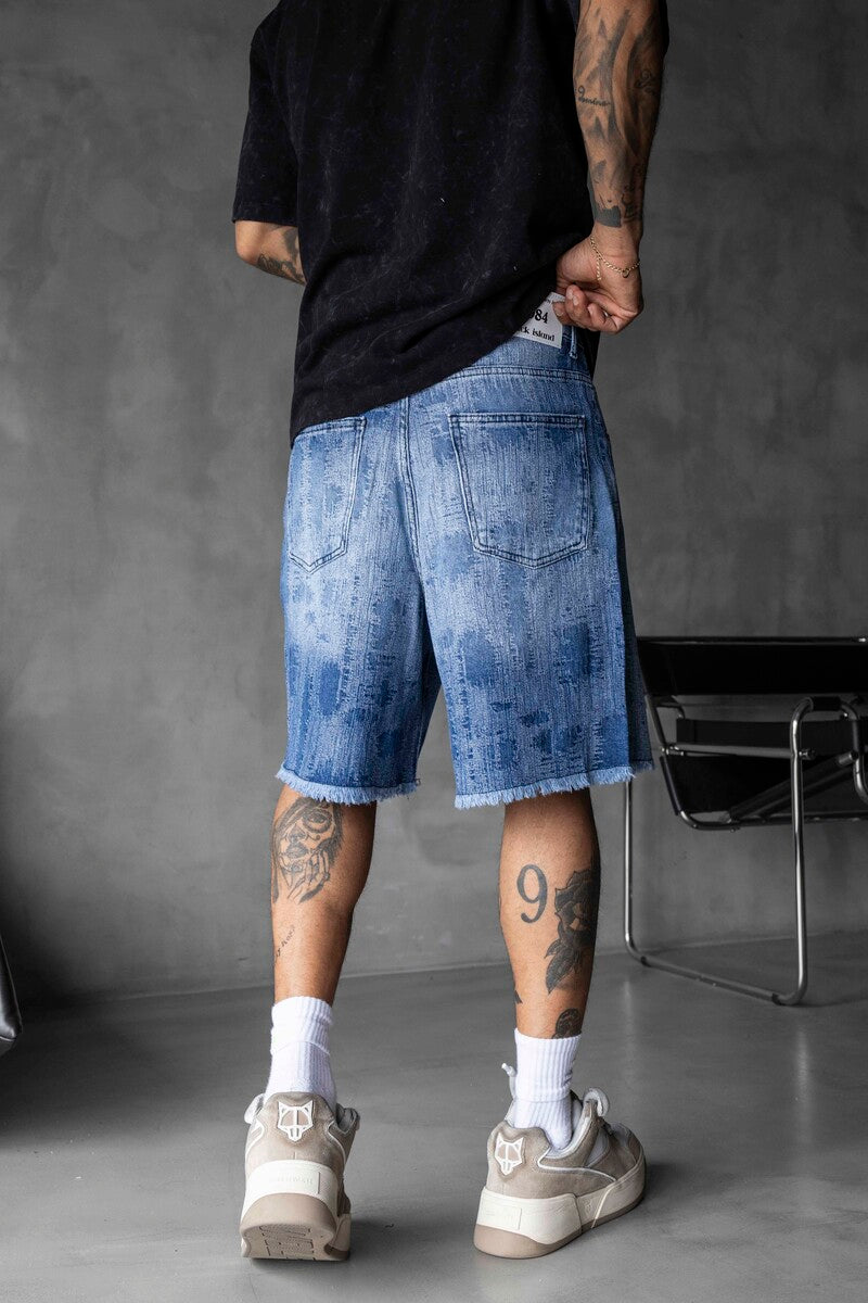 Jacquard Denim Short Blue 17153