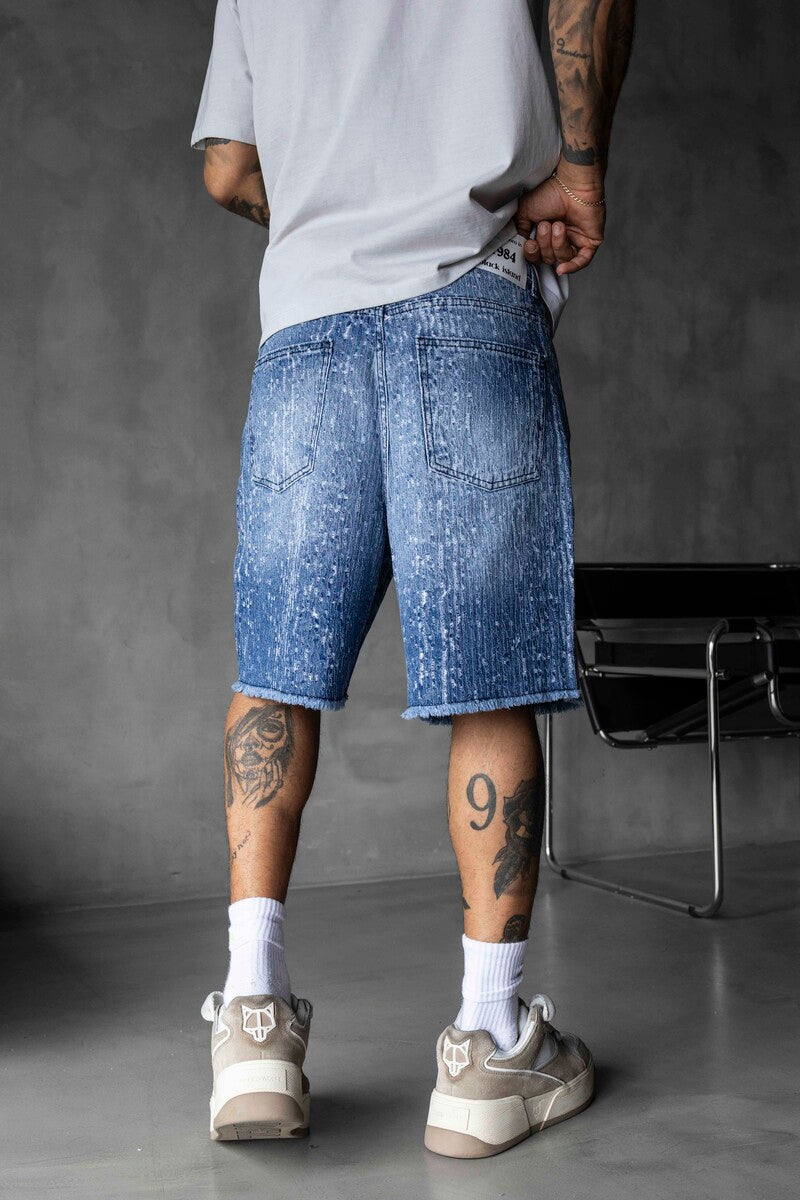 Jacquard Denim Short Blue 17155