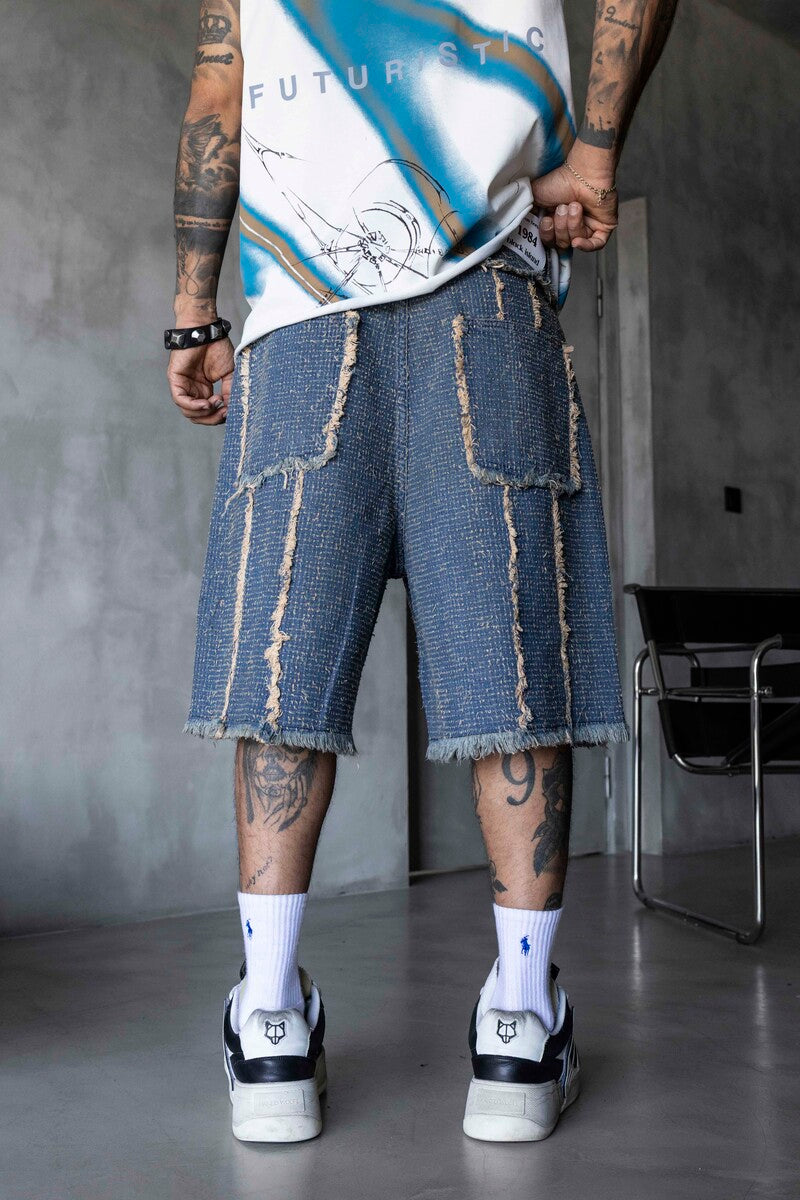 Jacquard Denim Short Blue 17193