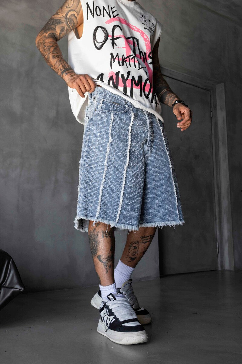 Jacquard Denim Short Blue 17194