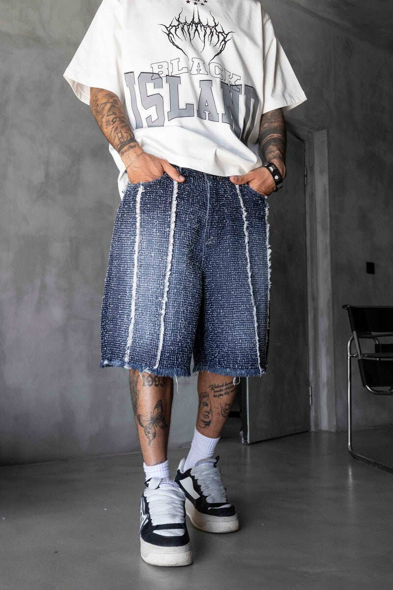 Jacquard Denim Short Blue 17197