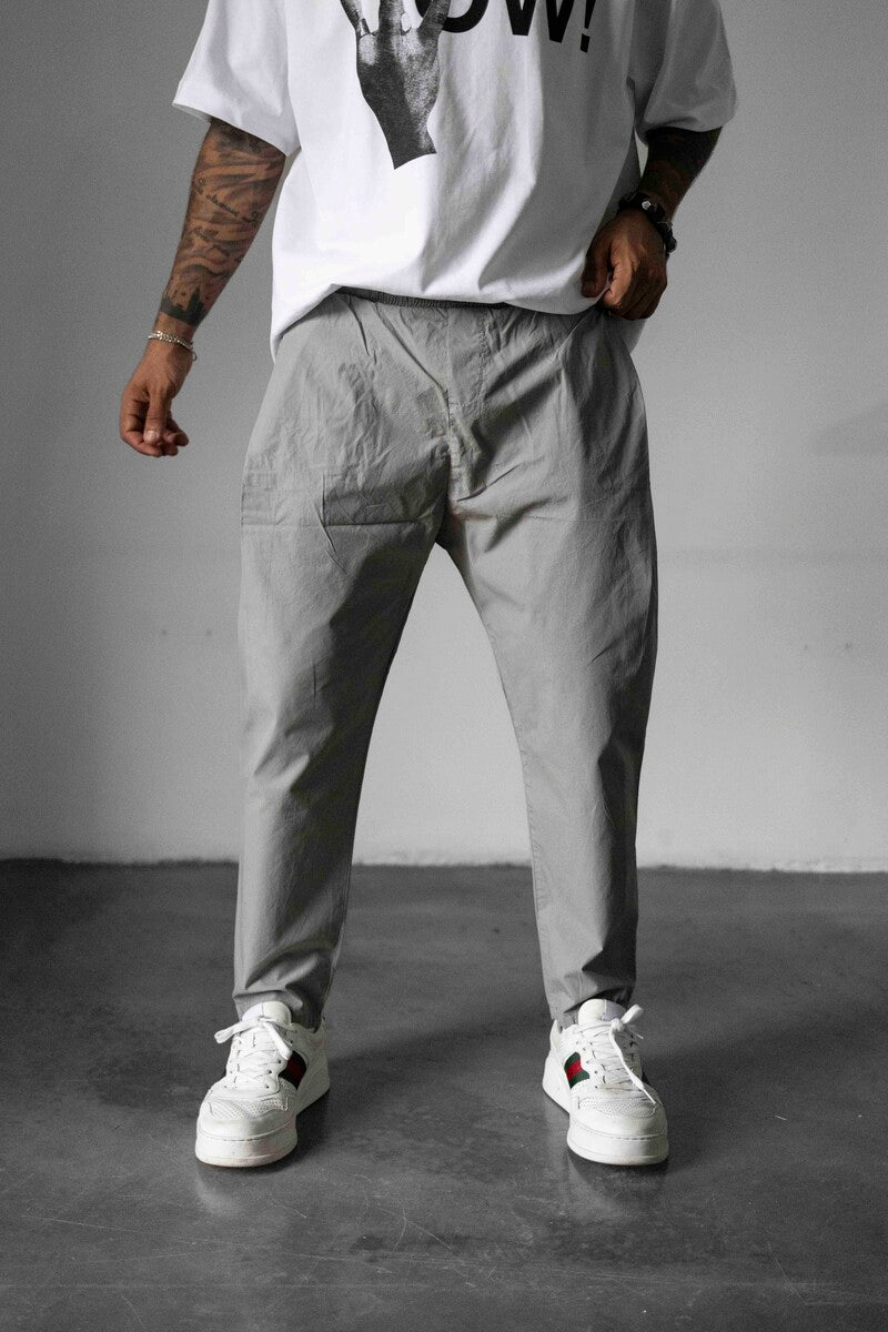Men’s Grey Material Pants – “Create Your Style” Parachute Jogger Pants Grey 16342