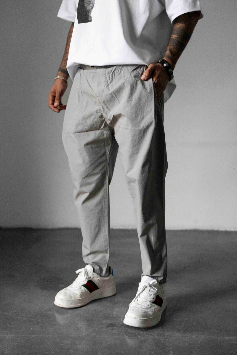 Men’s Grey Material Pants – “Create Your Style” Parachute Jogger Pants Grey 16342