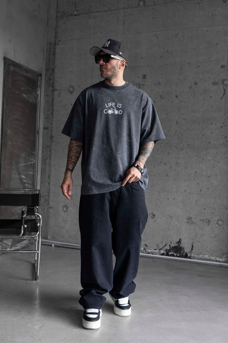 LIFE IS GOOD PRINTED WASHED T-SHIRT ANTRA 1705