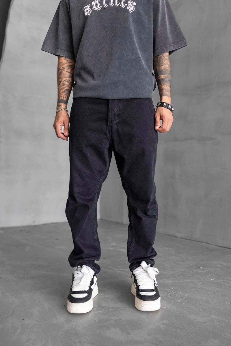 Loose Fıt Black Jeans 16940