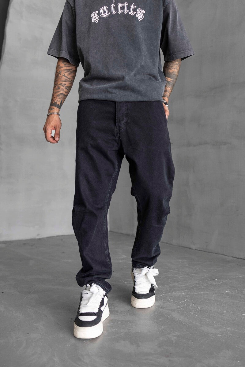 Loose Fıt Black Jeans 16940