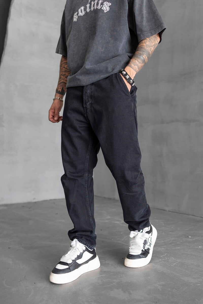 Loose Fıt Black Jeans 16940