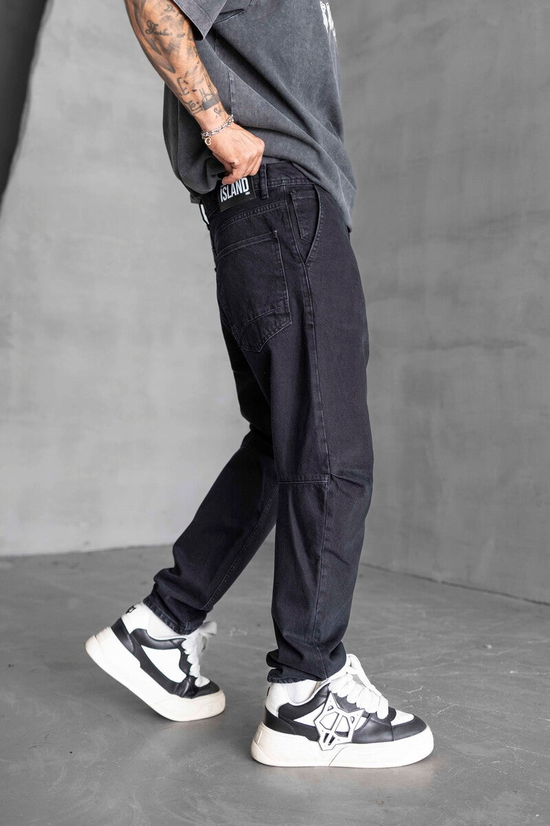 Loose Fıt Black Jeans 16940