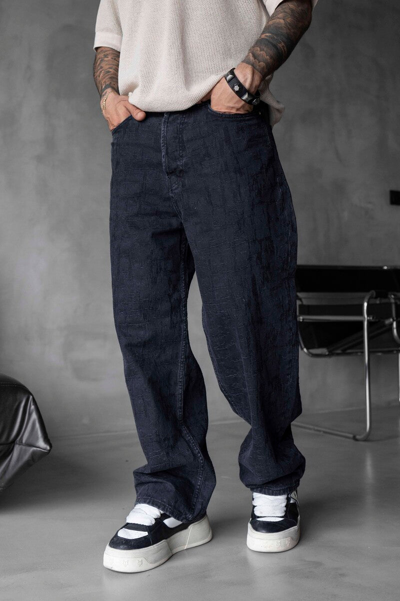 Loose Fit Black Jeans 17099