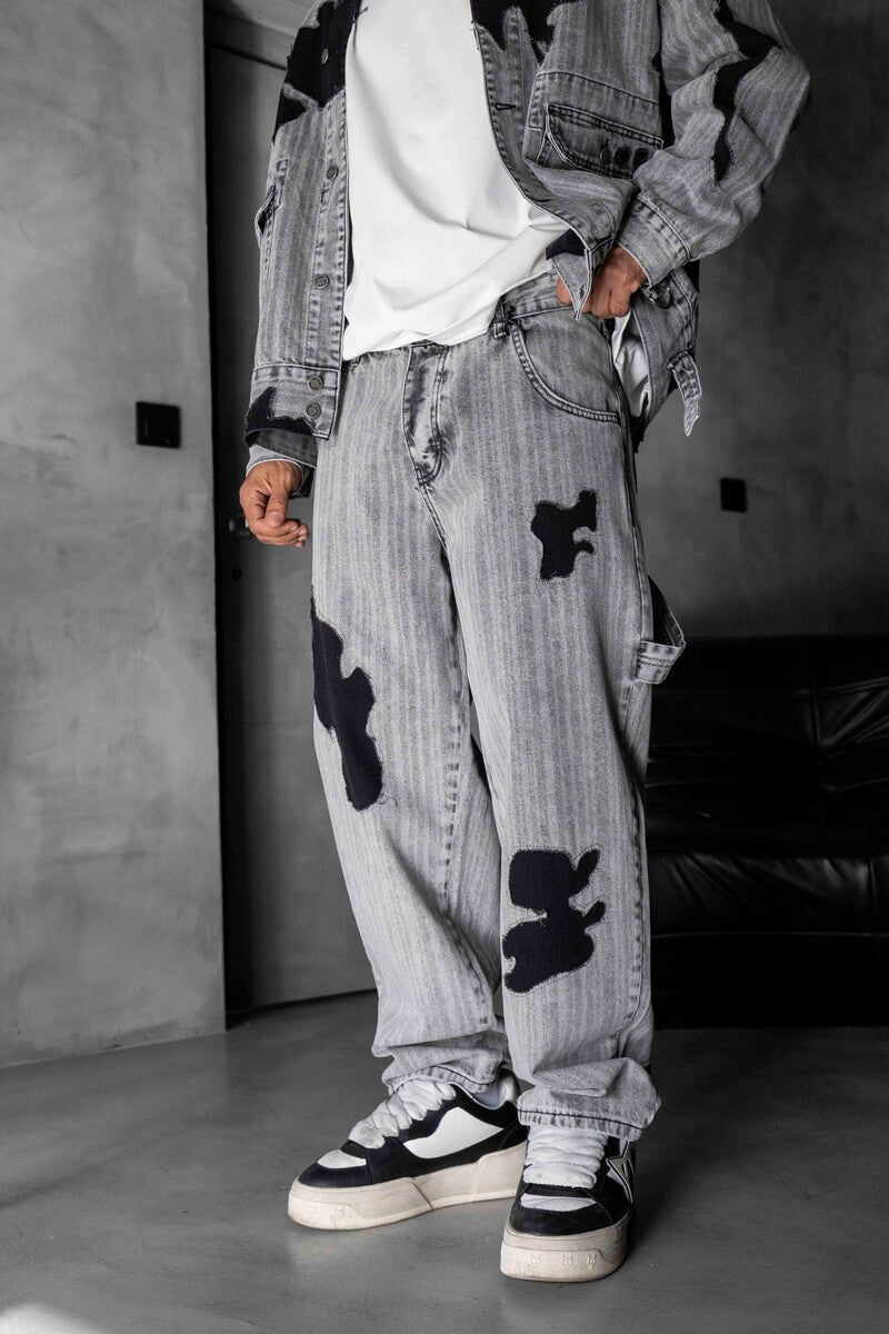 Loose Fit Gray Jeans 17095