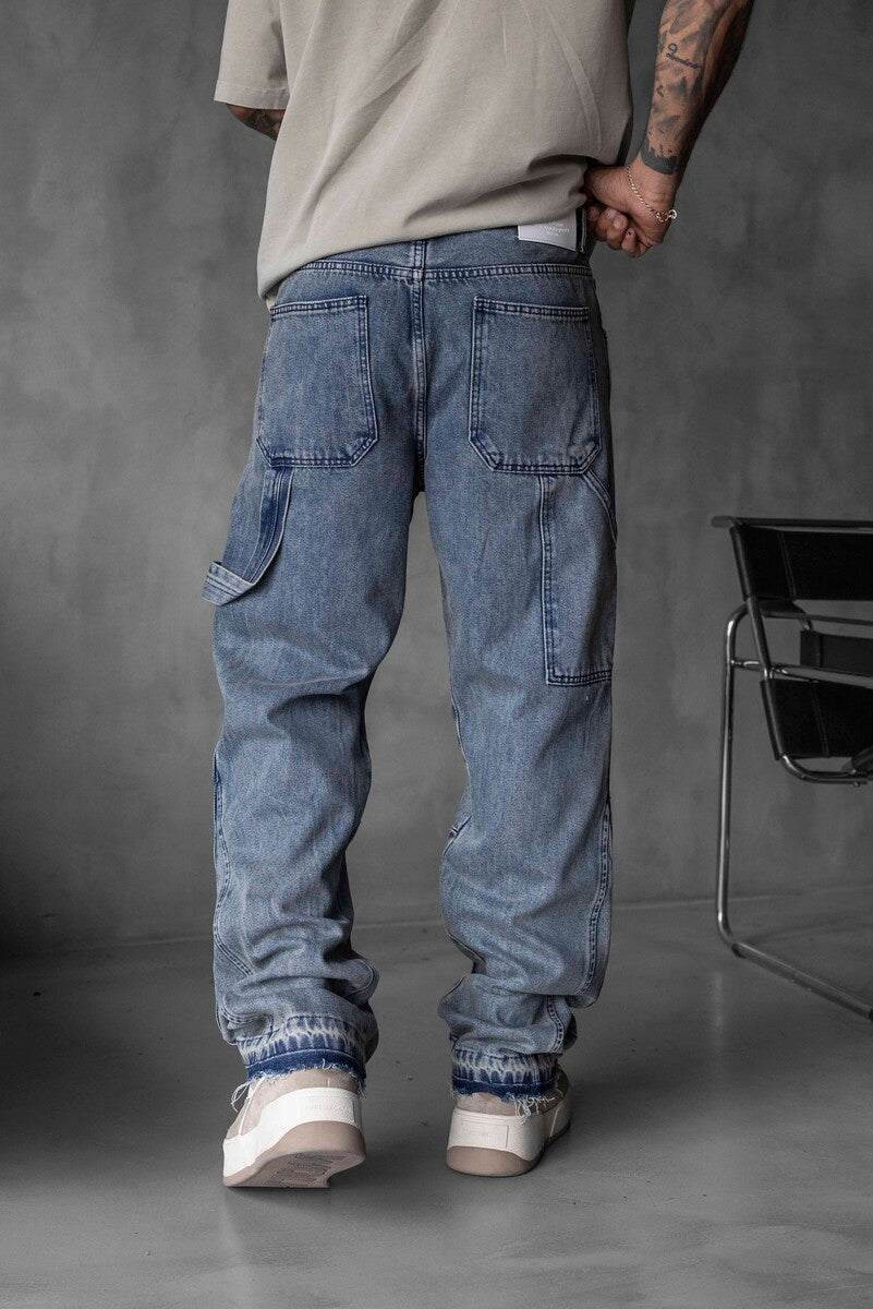 Loose Fıt Washed Blue Jeans 17061
