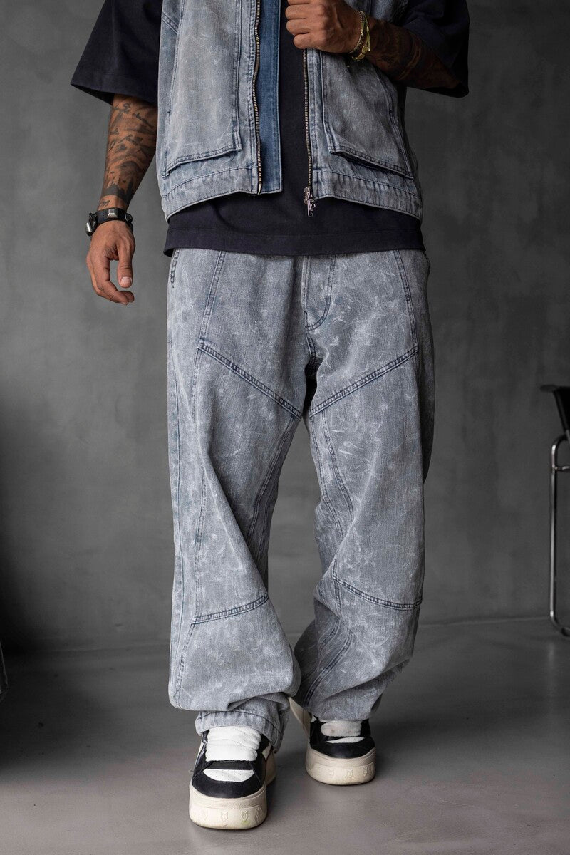 Loose Fit Washed Blue Jeans 17119