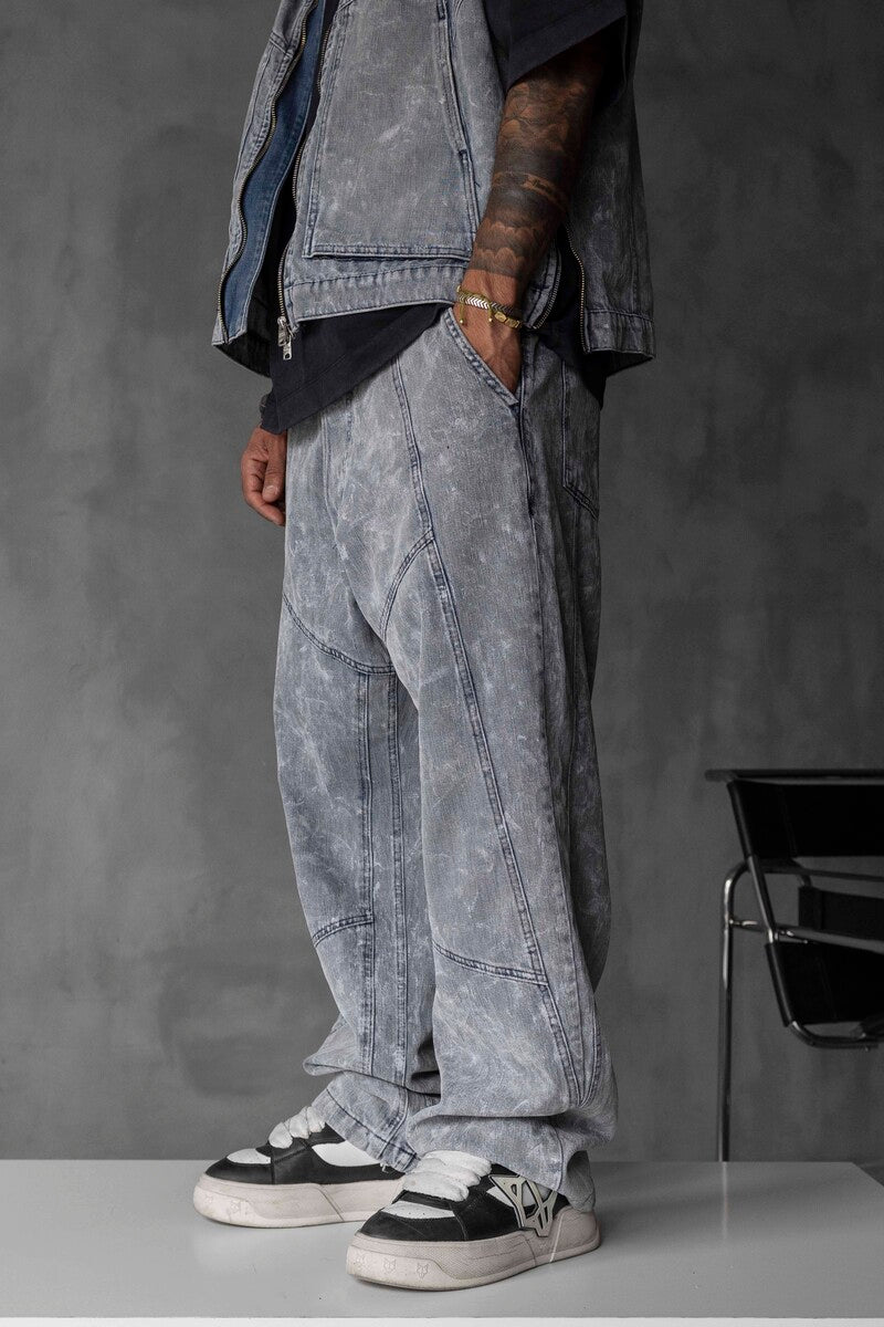 Loose Fit Washed Blue Jeans 17119