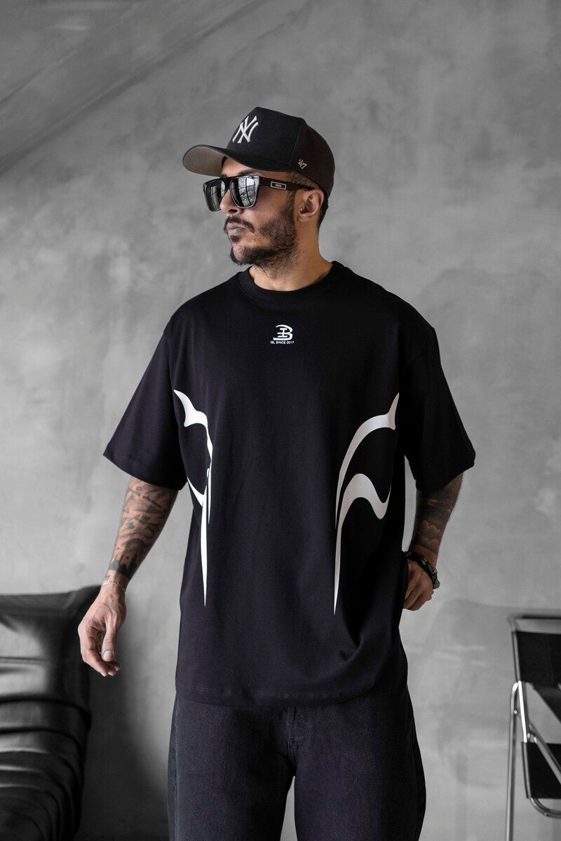 NEW PRINTED T-SHIRT BLACK 1816