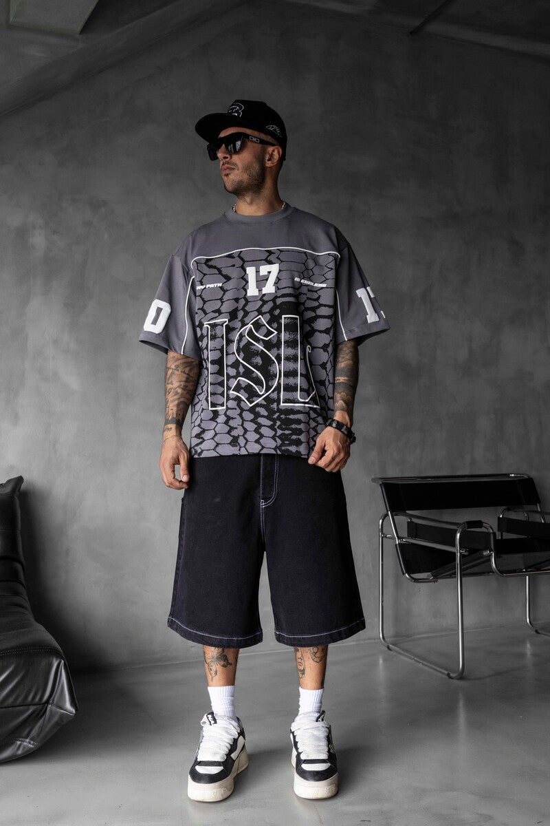 Oversized Snake Print Jersey Antra T-shirt 1872