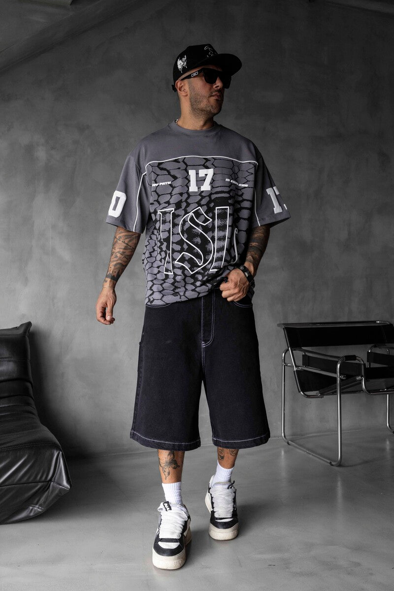 Oversized Snake Print Jersey Antra T-shirt 1872