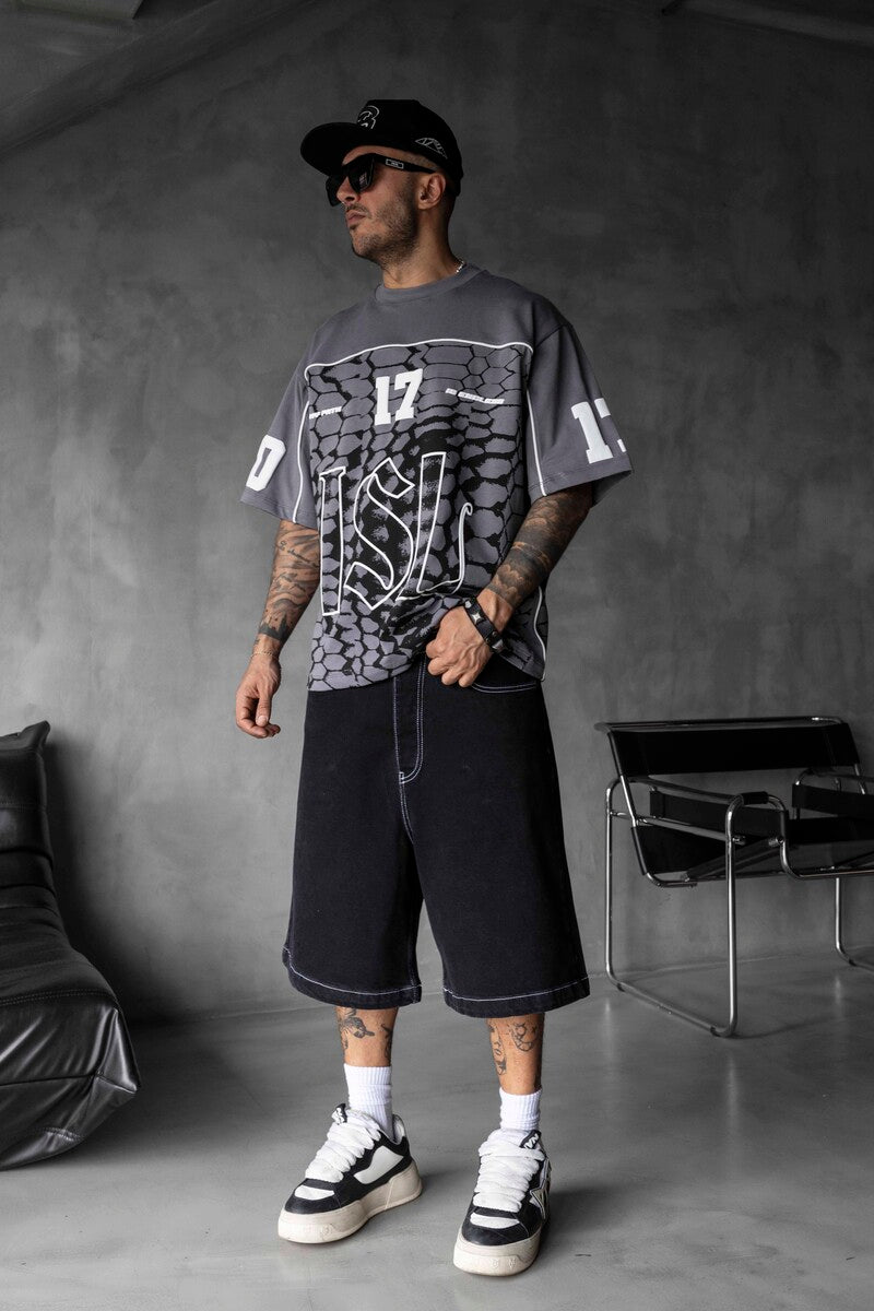 Oversized Snake Print Jersey Antra T-shirt 1872