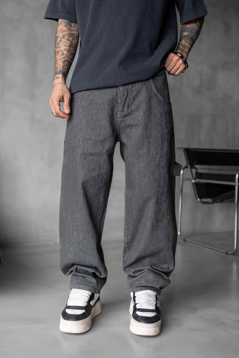 Petrol Baggie Denim Jeans 17039