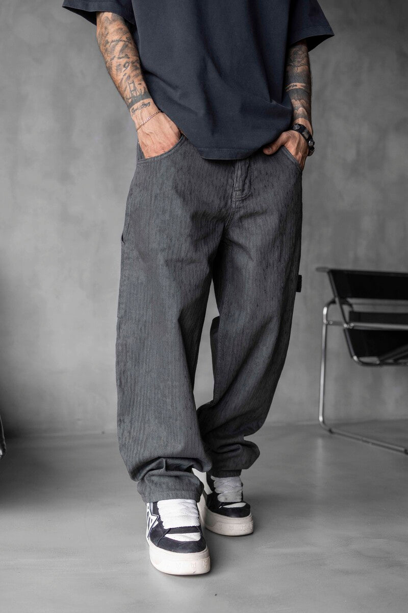 Petrol Baggie Denim Jeans 17039