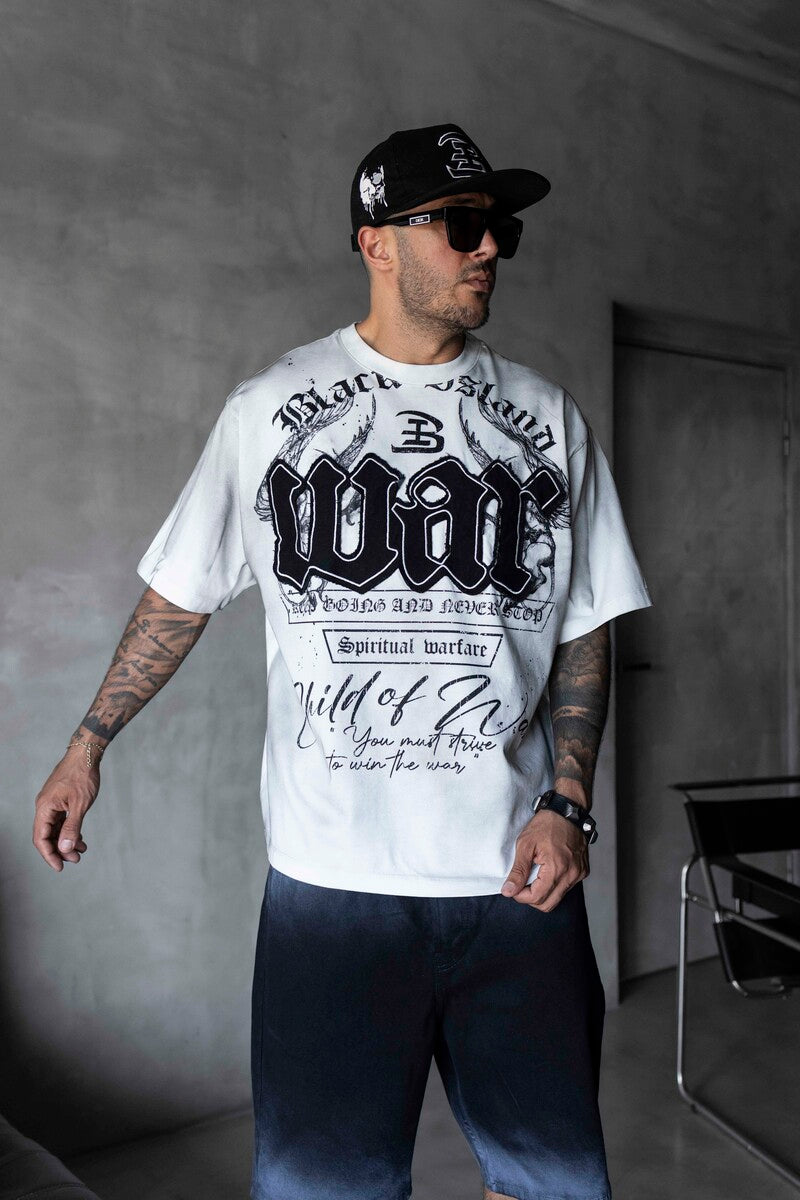 Printed Applique White T-shirt 1896