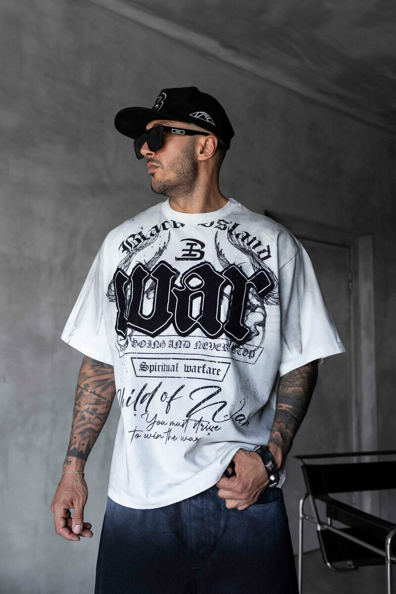 Printed Applique White T-shirt 1896