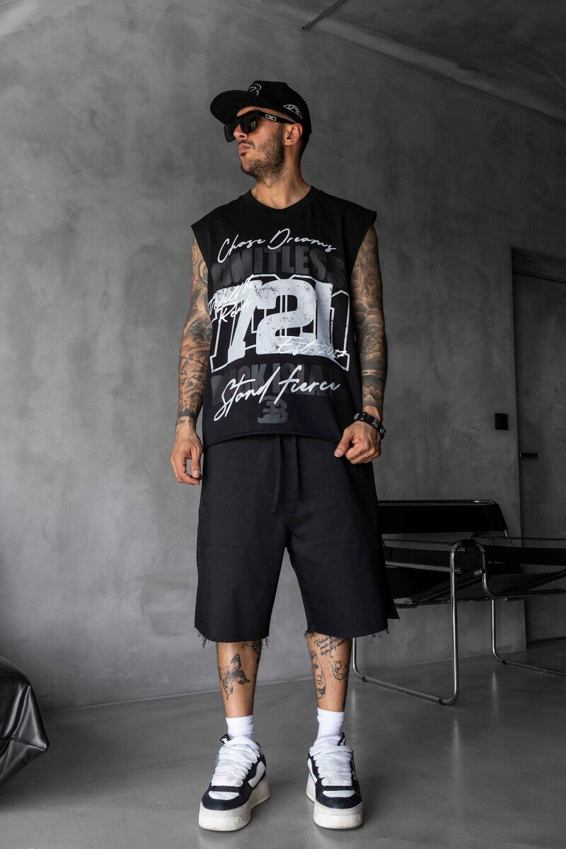 Printed Black Singlet 1883