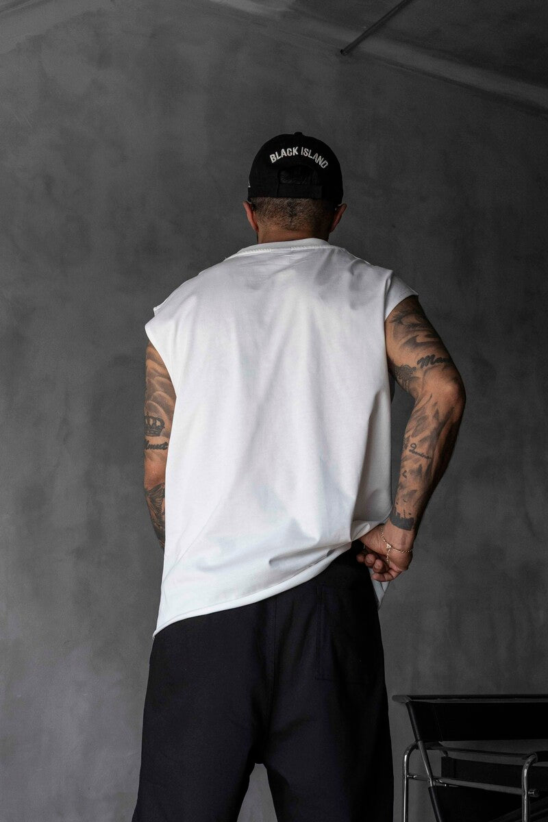 Printed White Singlet 1885