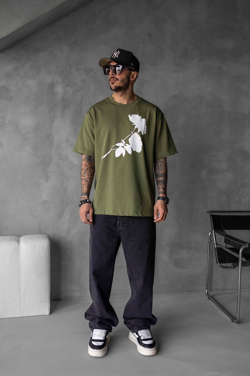 ROSE PRINTED T-SHIRT GREEN 1768