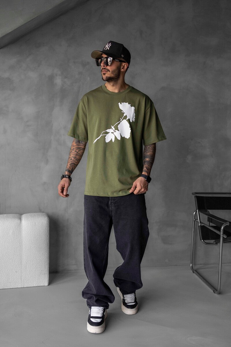 ROSE PRINTED T-SHIRT GREEN 1768