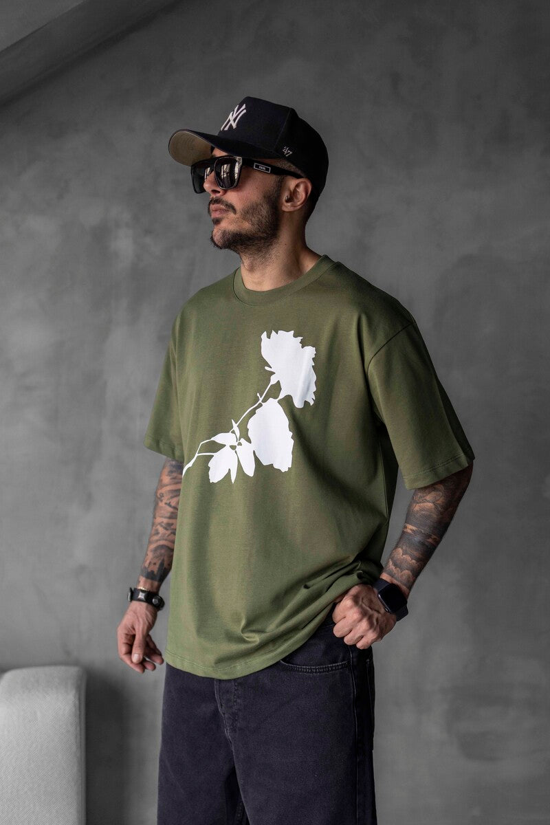 ROSE PRINTED T-SHIRT GREEN 1768