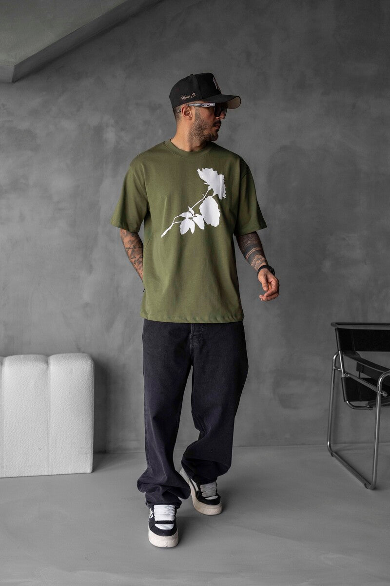 ROSE PRINTED T-SHIRT GREEN 1768